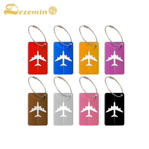 DEZEMIN Aluminum Alloy Luggage Tags Airplain for Travel Business Trip