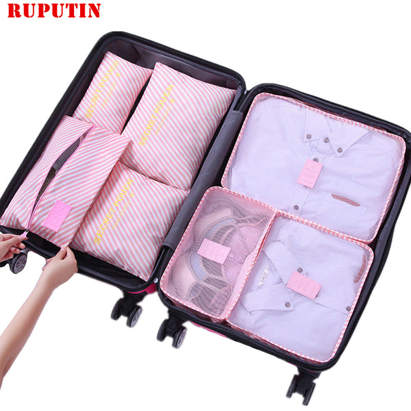 RUPUTIN 7Pcs/set Trip Luggage Organizer Clothes Finishing Kit