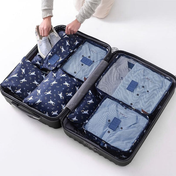 RUPUTIN 7Pcs/set Trip Luggage Organizer Clothes Finishing Kit