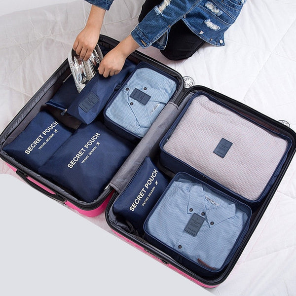 RUPUTIN 7Pcs/set Trip Luggage Organizer Clothes Finishing Kit