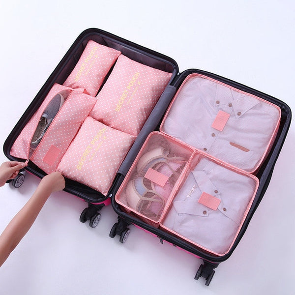 RUPUTIN 7Pcs/set Trip Luggage Organizer Clothes Finishing Kit