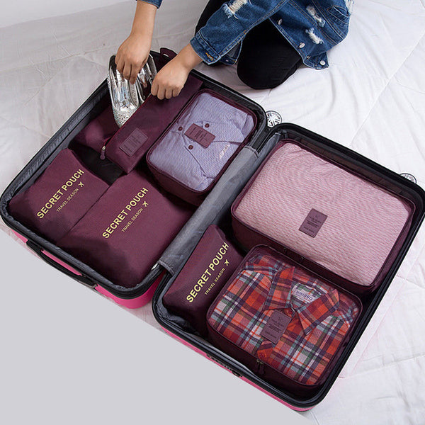 RUPUTIN 7Pcs/set Trip Luggage Organizer Clothes Finishing Kit