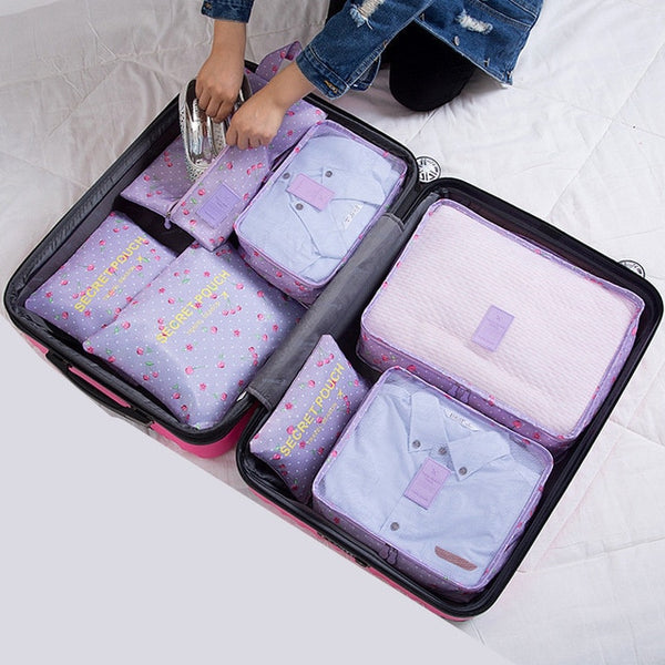 RUPUTIN 7Pcs/set Trip Luggage Organizer Clothes Finishing Kit